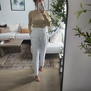 High waisted straight leg belted pants